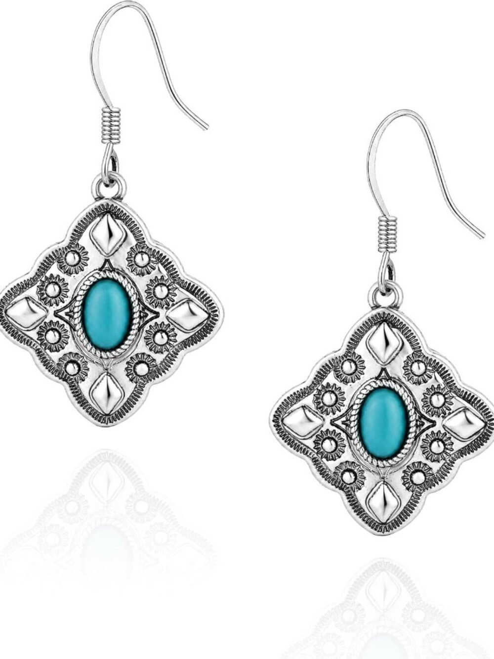 Vintage Turquoise Dangle Earrings for Women | Western Wrangler Style Jewelry